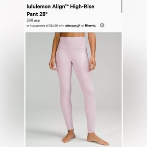 Lululemon Pink Peony Nulu Align Leggings (8)